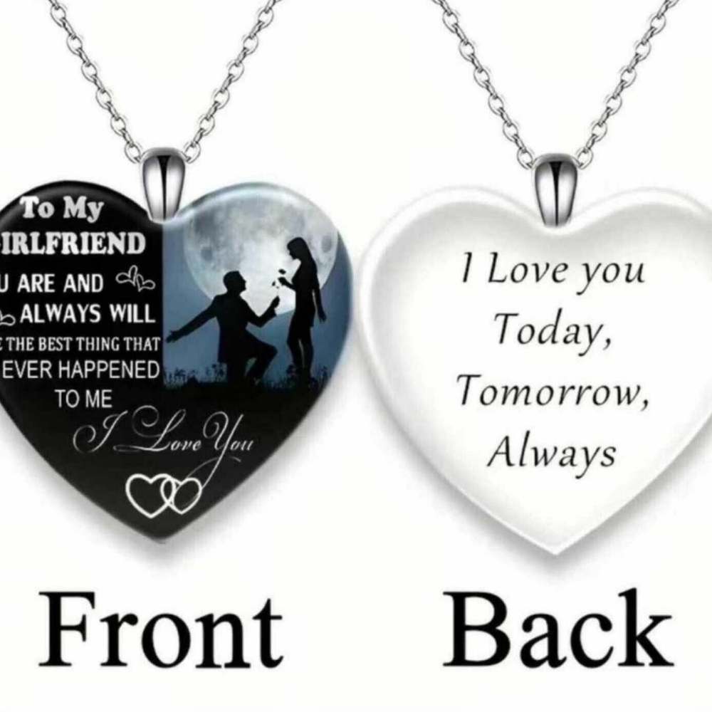 NWT Silver‎ Heart Shape Pendant Necklace, Exquisite Gift For Girlfriend